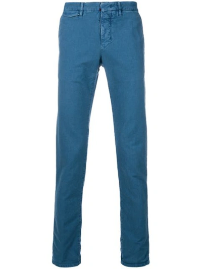 Incotex Slim-fit Chambray Trousers In Blue