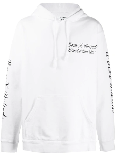 Bornxraised X Wacko Maria Logo-embroidered Loose-fit Hoodie In White