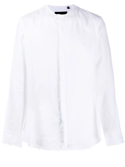 Costumein Collarless Lightweight Shirt In White