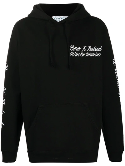 Bornxraised X Wacko Maria Logo-embroidered Loose-fit Hoodie In Black