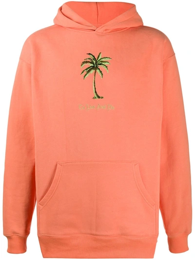 Bornxraised Palm Tree Embroidered Hoodie In Pink