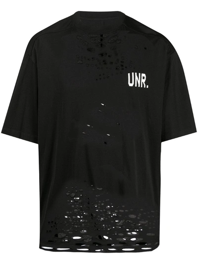 Ben Taverniti Unravel Project Distressed Logo T-shirt In Black