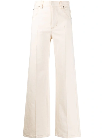 Chloé Long Straight Jeans In Neutrals