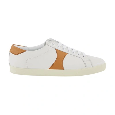Celine Triomphe Low Laced-up Sneakers In Off White Beige