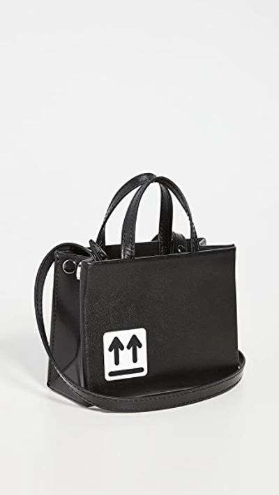 Off-white Baby Box Hand Bag In Black Leather In Black White