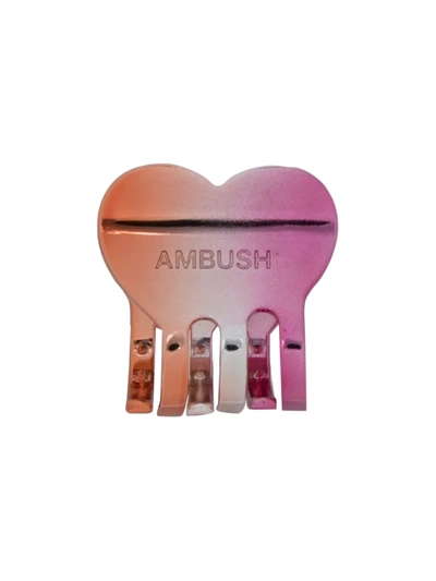 Ambush Logo Engraved Hair Clip In Pink