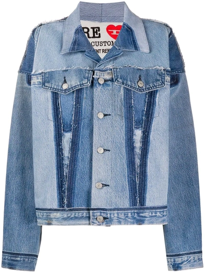 Diesel Red Tag Patchwork Denim Jacket In Blue