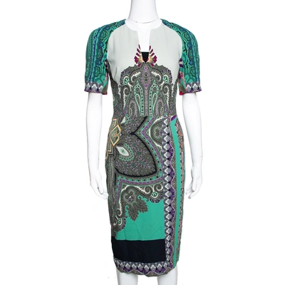 Pre-owned Etro Multicolor Paisley Printed Stretch Crepe Sheath Dress S