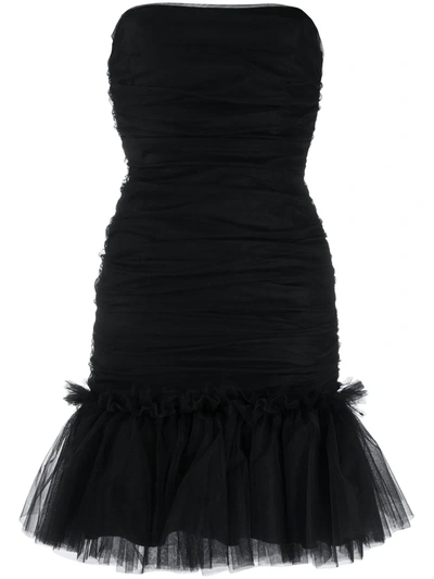 Brognano Ruffled-hem Tulle Dress In Black