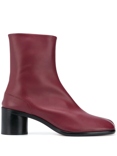 Maison Margiela Tabi 65mm Ankle Boots In Red