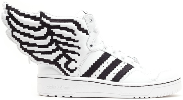 Pre-owned Js Wings 2.0 Pixel In Running White/black 1/running White Pre-owned Js Wings 2.0 Pixel In Running White/black 1/running White