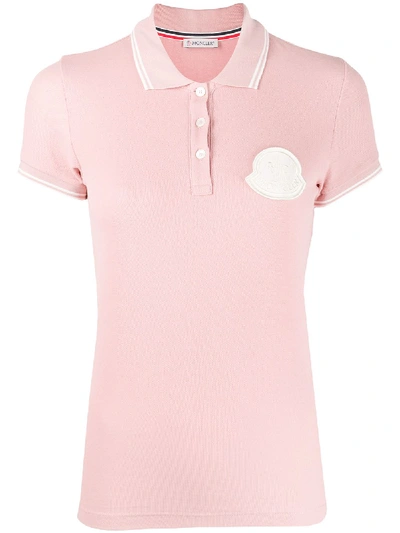 Moncler Logo Polo Shirt In Pink