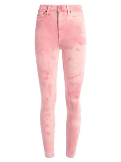 Alice And Olivia Good High-rise Skinny Jeans In Crystal Cloud Pink