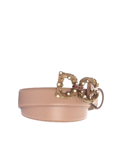 Dolce & Gabbana Amore Belt In Powder Pink