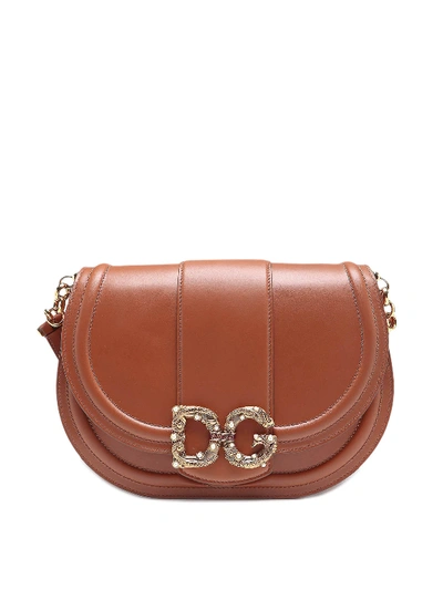 Dolce & Gabbana Medium Dg Amore Crossbody Bag In Brown In Light Brown