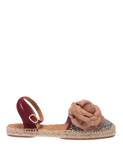 Chie Mihara Praga Flower Embellishes Espadrilles In Burgundy