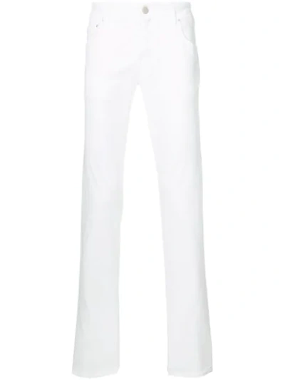Jacob Cohen High Rise Slim-fit Jeans In White
