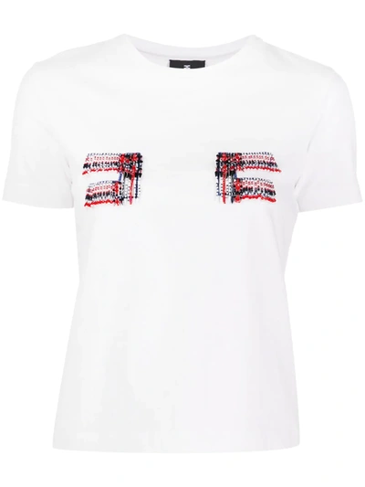 Elisabetta Franchi Embroidered T-shirt With Logo In White