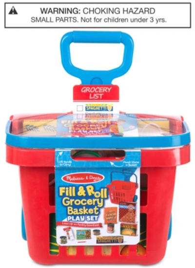 Melissa & Doug Kids' Fill & Roll Grocery Basket Play Set - Ages 3+ In Multi