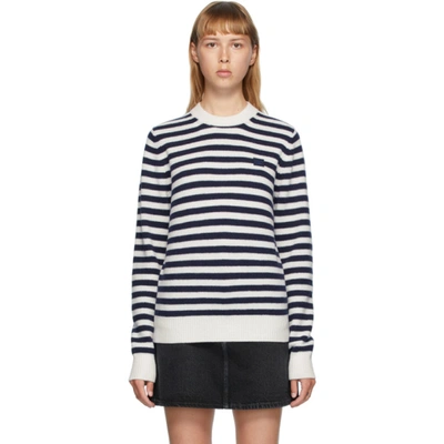 Acne Studios Navy & White Breton Stripe Sweater In Ah4 Navy