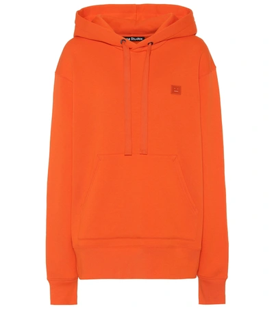 Acne Studios Ferris Face Cotton-jersey Hoodie In Orange