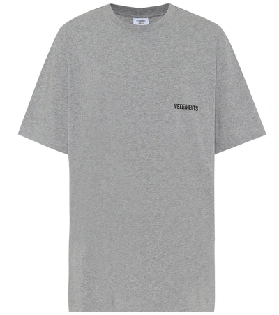Vetements Cotton Logo T-shirt In Grey