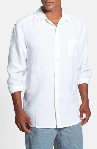 Tommy Bahama Sea Glass Breezer Original Fit Linen Shirt In White