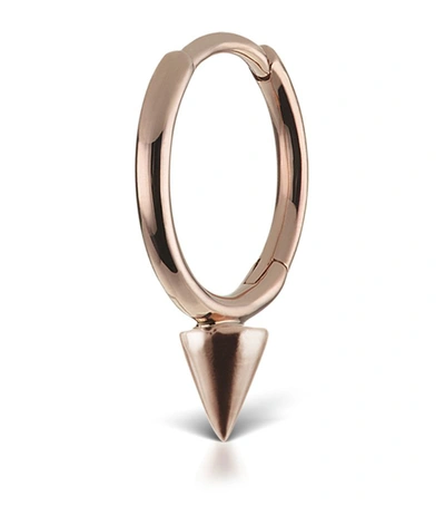 Maria Tash 9.5mm Single Short Spike Non-rotating Hoop Earring In Rose Gold