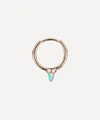 Maria Tash 14ct 9.5mm Single Short Opal Spike Non-rotating Single Hoop Earring In Rose Gold