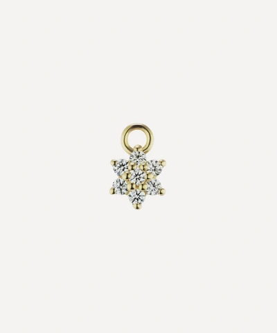 Maria Tash 18ct 5.5mm Diamond Flower Charm In Gold