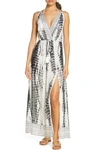 Elan Cover-up Maxi Dress In Black/ White