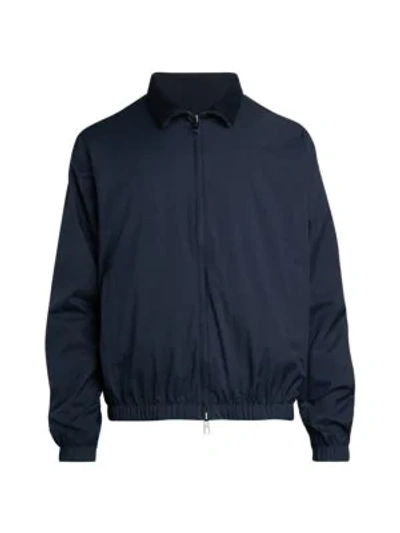 Loro Piana Men's Stand Collar Bomber Jacket In Dark Blue