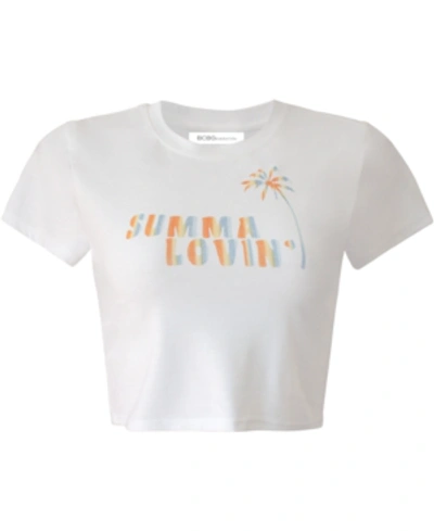 Bcbgeneration Summer Love Cropped Baby Tee In Optic White