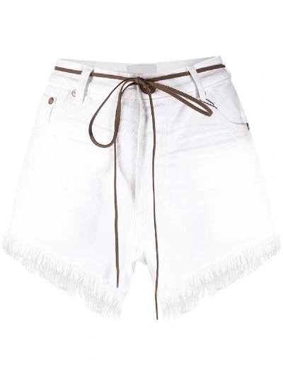 One Teaspoon Cotton Outlaw Denim Shorts In White