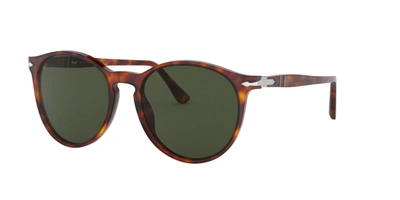 Persol Green Round Unisex Sunglasses Po3228s 24/31 53 In Braun