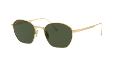 Persol Green Irregular Titanium Unisex Sunglasses Po5004st 800031 50