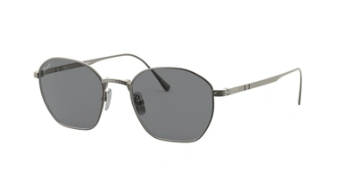 Persol Grey Irregular Titanium Unisex Sunglasses Po5004st 8001p2 50 In Polarized Grey