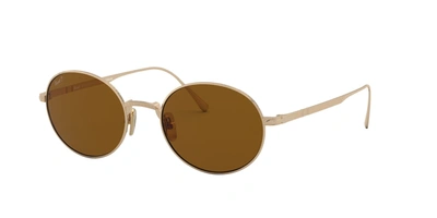 Persol Green Oval Unisex Sunglasses Po5001st 800057 51 In Polarized Brown