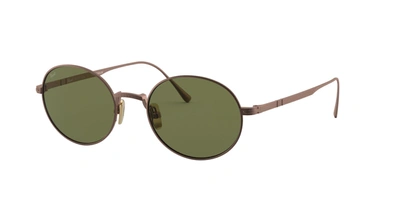 Persol Green Oval Titanium Unisex Sunglasses Po5001st 80034e 51