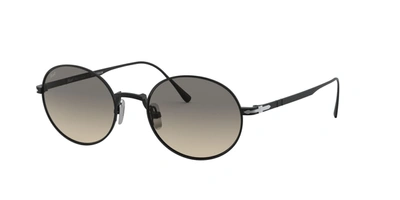 Persol Clear Gradient Grey Oval Titanium Unisex Sunglasses Po5001st 800432 51 In Grey-black