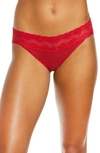 Natori Bliss Perfection Lace-waist Bikini Underwear 756092 In Crimson