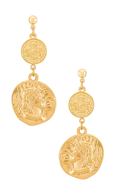 Amber Sceats Coin Earring In Gold