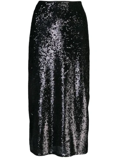 Cinq À Sept Marta Sequined Tulle Skirt In Black