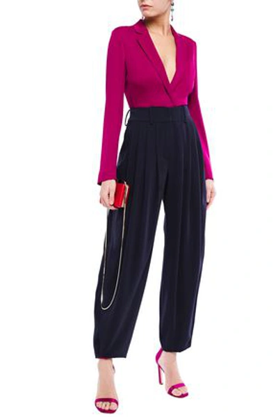 Lanvin Pleated Cady Harem Pants In Midnight Blue