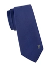 Versace Medallion Silk Tie In Blue