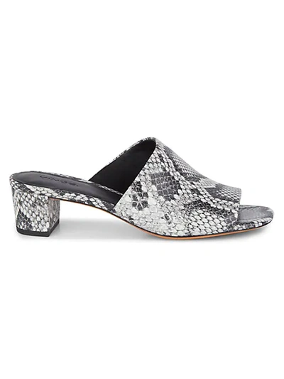 Vince Women's Ripley Snakeskin-embossed Leather Mule Sandals In Sahara