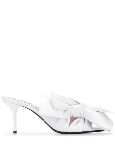 Msgm Bow-embellished 80mm Mules In White