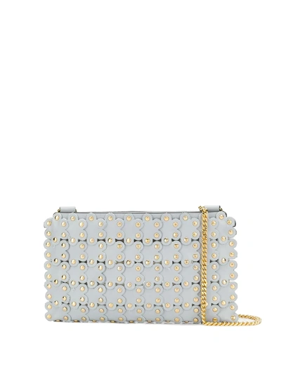 Red Valentino Red(v) Flower Puzzle Metallic Crossbody Bag In Grey