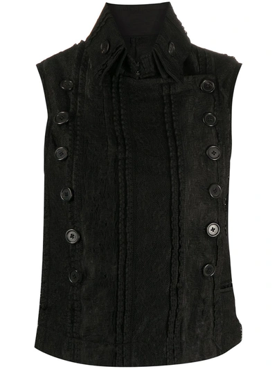 Ann Demeulemeester Lace Panelled Gilet In Black