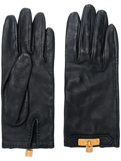 Pre-owned Hermes 1990s  Padlock Gloves In Black